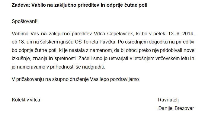 VABILO